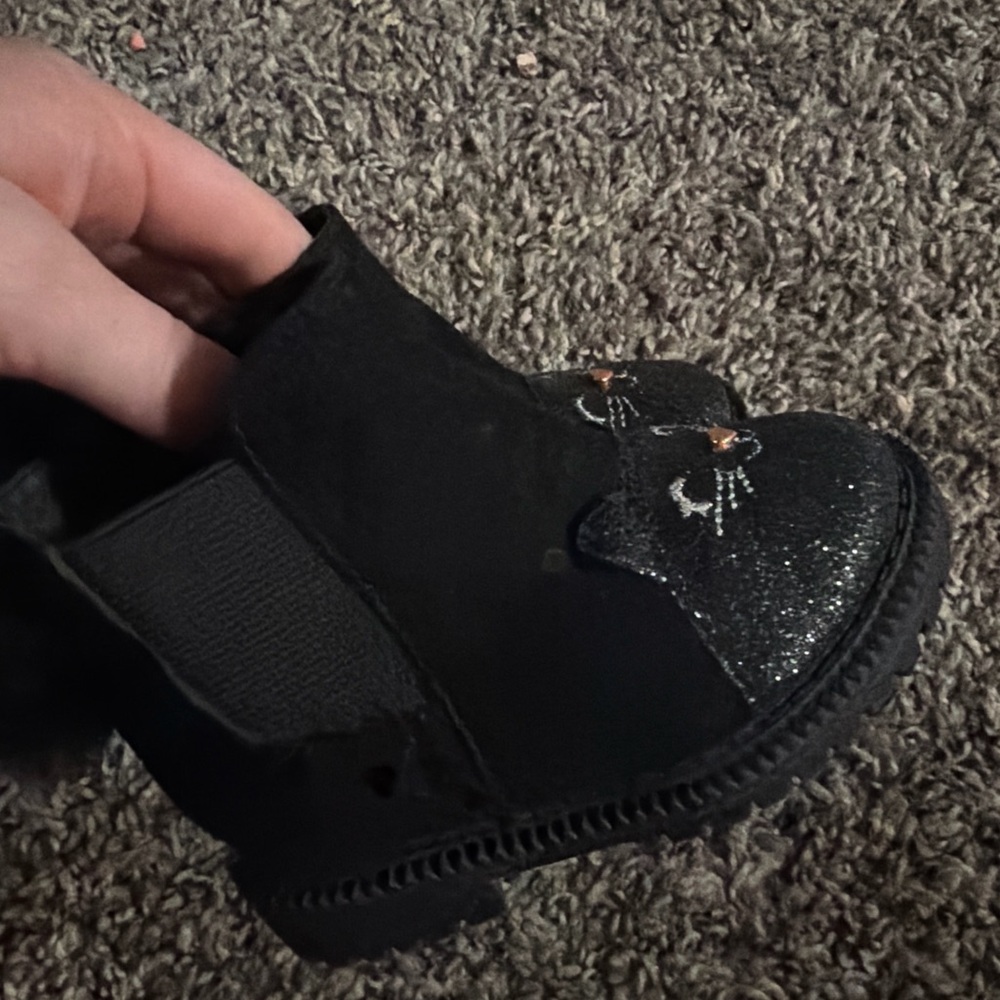 wonder nation Black Glitter Cat Booties